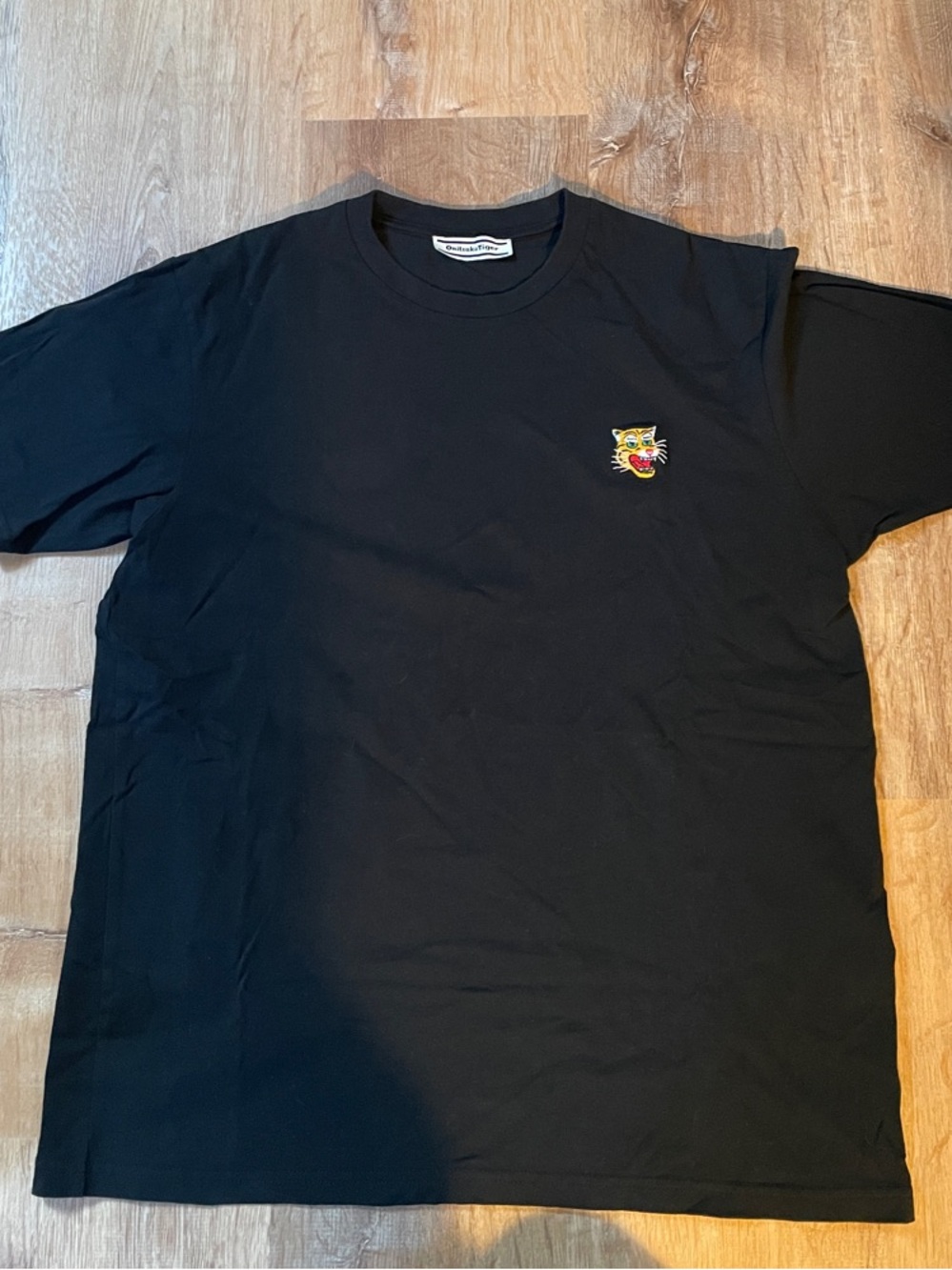 Onitsuka Tiger by Asics Black Short-Sleeve Crewneck T-Shirt with Tiger Patch